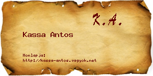 Kassa Antos névjegykártya